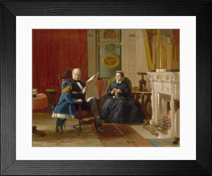 Framed Print : The Brown Family, by Eastman Johnson, 1869, American painting, oil on paper