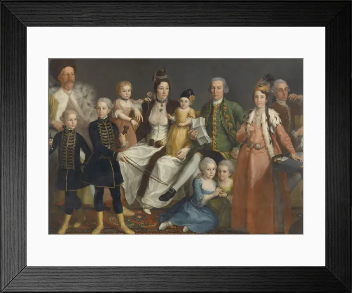 Framed Print : David George van Lennep, Senior Merchant of the Dutch Factory at Smyrna, and his Wife and Children, by Antoine de Favray, 1769-71, Dutch painting, oil on canvas Framed Print : David George van Lennep, Senior Merchant of the Dutch Factory at Smyrna, and his Wife and Children, by Antoine de Favray, 1769-71, Dutch painting, oil on canvas