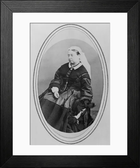 Framed Print : Victoria, Queen of England (1819-1901), in widows mourning clothes three years after the death of he husband, Prince Albert. April 3, 1866