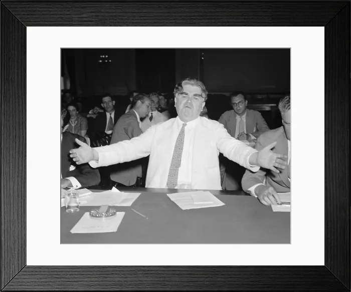 Framed Print : John L. Lewis gesturing as he speaks. Ca. 1938-39. (BSLOC_2013_6_97)