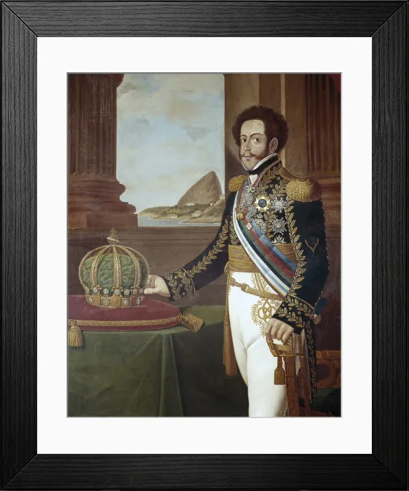 Framed Print : SILVA, Henrique Jose da (1772-1834). Pedro I, Emperor of Brazil. ca. 1825. Oil on canvas. BRAZIL. Rio de Janeiro. National Historical Museum