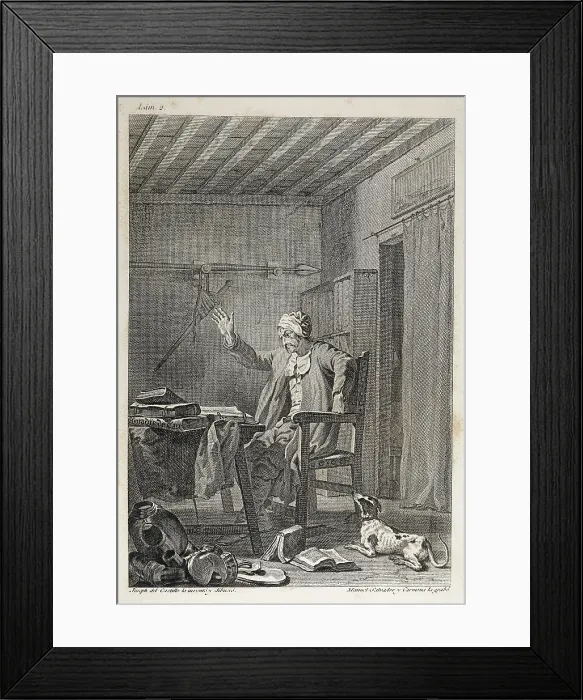 Framed Print : SALVADOR CARMONA, Manuel (1734-1820); CARNICERO, Antonio (1748-1814). The character and pursuits of the famous gentleman Don Quixote. 1780