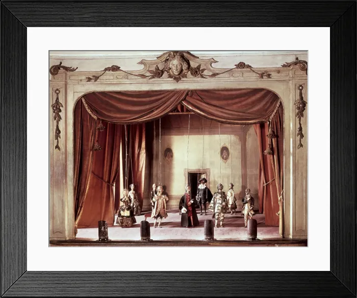 Framed Print : Puppet theatre with marionettes, 18th c. Early Modern Era. ITALY. Venice. Ca Rezzonico. - Iberfoto / Everett Collection (510804)**US SALES ONLY** Framed Print : Puppet theatre with marionettes, 18th c. Early Modern Era. ITALY. Venice. Ca Rezzonico. - Iberfoto / Everett Collection (510804)**US SALES ONLY**