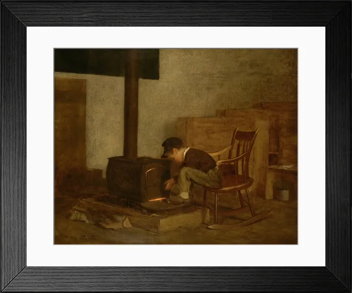 Framed Print : The Early Scholar, by Eastman Johnson, 1865, American painting, oil on academy board