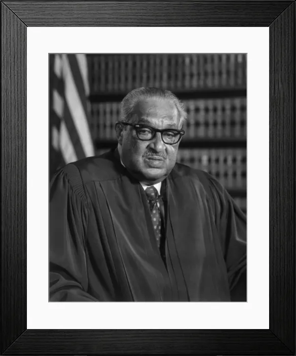 Framed Print : Justice Thurgood Marshall (1908-1993), was the first African American appointed to the Supreme Court. Using existing U.S Framed Print : Justice Thurgood Marshall (1908-1993), was the first African American appointed to the Supreme Court. Using existing U.S