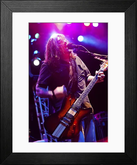 Framed Print : Shaun Morgan Welgemoed of the rock group Seether plays for Marines Sailors and their families during a concert on Marine Corps Base Hawaii. Dec. 17 2010. (BSLOC_2011_12_379)