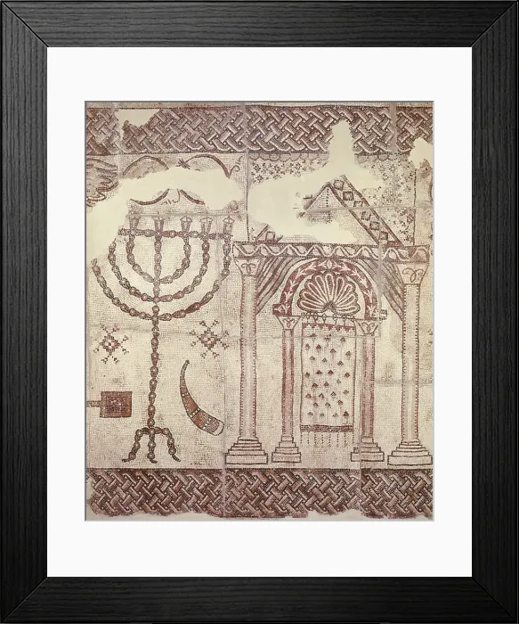 Framed Print : The Ark of the Covenant and the Menorah. Mosaic from 6th c. Byzantine art. Mosaic. ISRAEL. Jerusalem. Israel Museum. - BeBa / Iberfoto / Everett Collection (488289)**US SALES ONLY** Framed Print : The Ark of the Covenant and the Menorah. Mosaic from 6th c. Byzantine art. Mosaic. ISRAEL. Jerusalem. Israel Museum. - BeBa / Iberfoto / Everett Collection (488289)**US SALES ONLY**