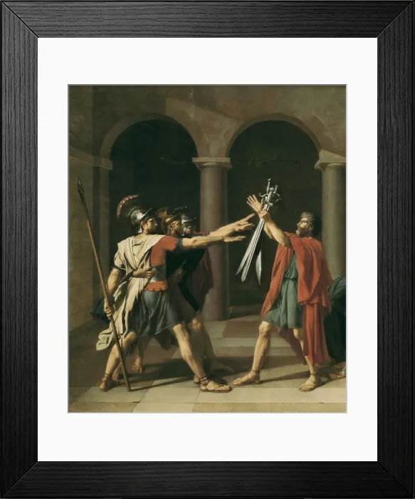 Framed Print : David, Jacques-Louis (1748-1825). The Oath of the Horatii. 1784. Detail. Neoclassicism. Oil on canvas. FRANCE. Paris. Louvre Museum