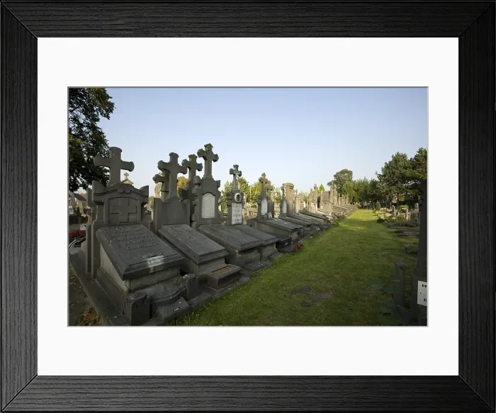 Framed Print : BELGIUM. Ghent. Graveyard in the Great Beguinage of St. Amandsberg (Groot Begijnhof van Sint-Amandsberg). Built between 1873 and 1874