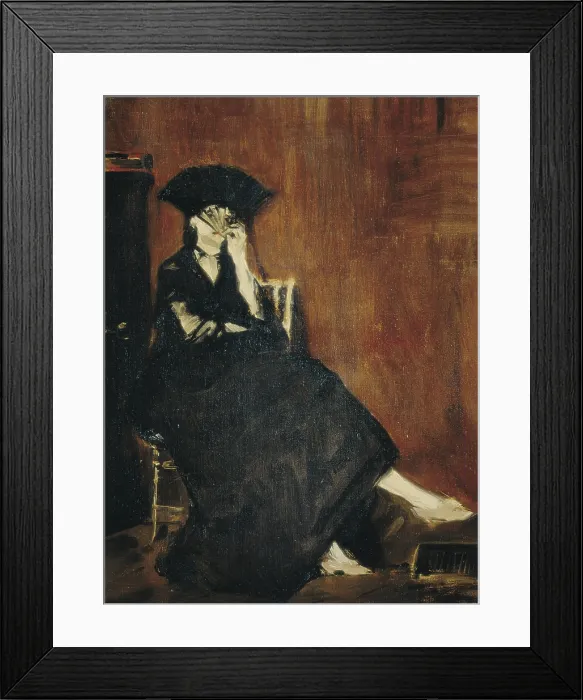 Framed Print : MANET, edouard (1832-1883). Berthe Morisot with a fan. 1872. Impressionism. Oil on canvas. FRANCE. Paris. Musee d'Orsay (Orsay Museum)