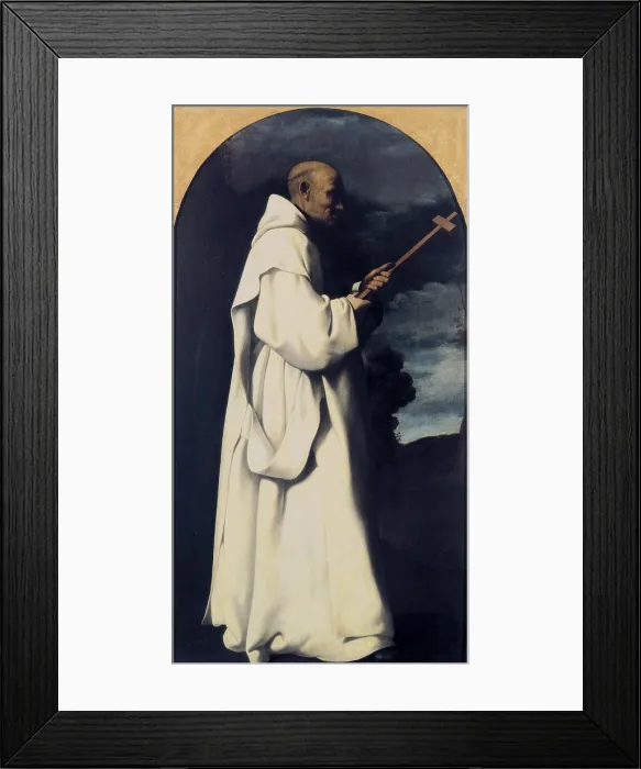 Framed Print : ZURBARAN, Francisco de (1598-1664). Saint Bruno. 1638. Belonging to Jerez charterhouse. Baroque art. Oil on wood. SPAIN. CAdiz. Museo de CAdiz. - P