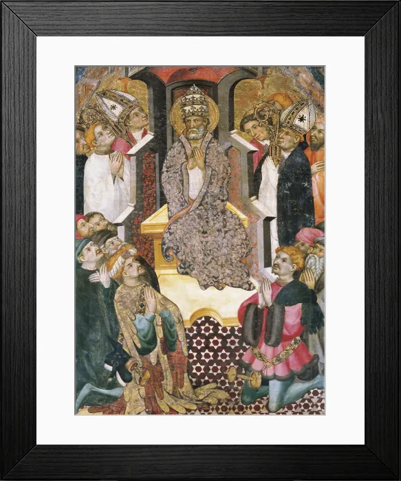 Framed Print : BORRASSA, Lluis (1360-1425). Altarpiece of Saint Peter. 1411-1412. SPAIN. Terrassa. Church of St. Mary. International gothic. Tempera on wood. - J