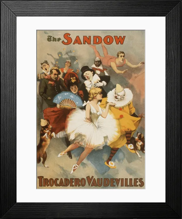 Framed Print : Sandow Trocadero Vaudevilles, was an entire touring stage variety show the famous Florenz Ziegfeld produced. 1894 poster
