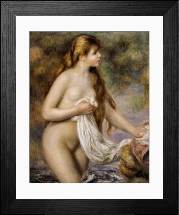 Framed Print : RENOIR, Pierre-Auguste (1841-1919). Bather with long hair. ca. 1895. Impressionism. Oil on canvas. FRANCE. Paris. Orangerie Museum
