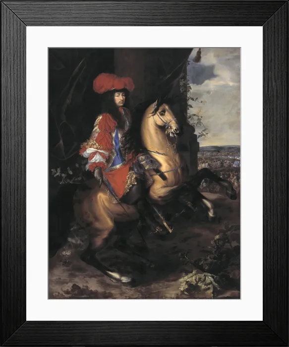 Framed Print : LEBRUN, Charles (1619-1690). Equestrian portrait of Louis XIV. 2nd half 17th c. Baroque art. Oil on canvas. BELGIUM. Tournai. Fine Arts Museum Framed Print : LEBRUN, Charles (1619-1690). Equestrian portrait of Louis XIV. 2nd half 17th c. Baroque art. Oil on canvas. BELGIUM. Tournai. Fine Arts Museum