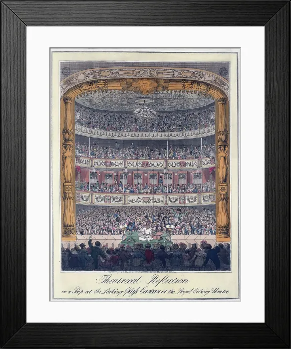 Framed Print : The Royal Coburg Theatre and audience in 1822. The Theater was renamed Royal Victoria in 1833, but was called Old Vic, and still exists