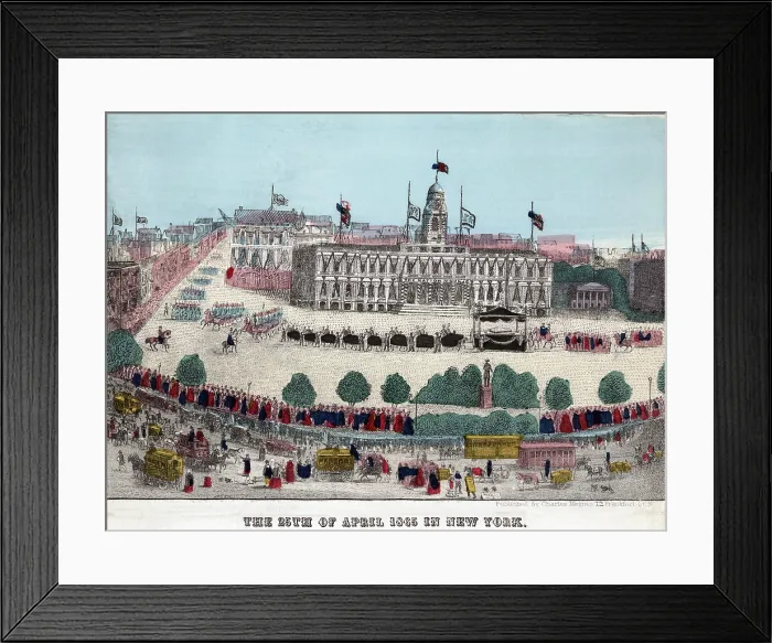 Framed Print : Abraham Lincoln's funeral car and procession in front of City Hall on April 25th, 1865 Framed Print : Abraham Lincoln's funeral car and procession in front of City Hall on April 25th, 1865