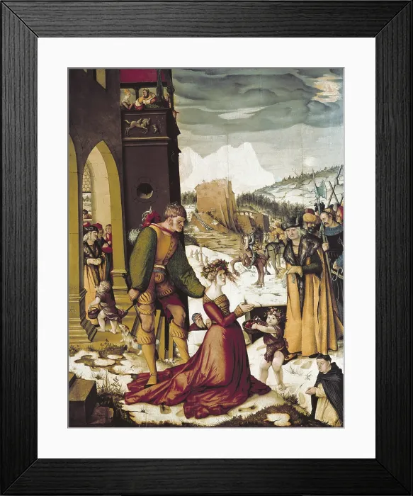 Framed Print : BALDUNG GRIEN, Hans (1485-1544). Beheading of St Dorothea. 1516. Renaissance art. Tempera on wood. CZECH Rep.. Prague. National Gallery in Prague Framed Print : BALDUNG GRIEN, Hans (1485-1544). Beheading of St Dorothea. 1516. Renaissance art. Tempera on wood. CZECH Rep.. Prague. National Gallery in Prague