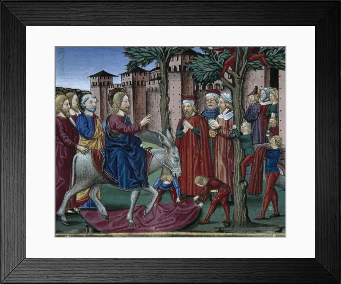 Framed Print : DE PREDIS, Cristoforo (1440-1486). Stories of Saint Joachim, Saint Anne, Virgin Mary, Jesus, the Baptist and the End of the World. 1476