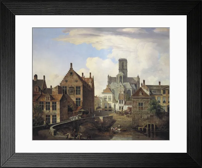 Framed Print : NOTER, Pieter Frans de (1779-1842). View of Sint-Baafs Cathedral and Reep river. 1831. View of Ghent. Oil on canvas. BELGIUM. Ghent. Fine Arts Museum Framed Print : NOTER, Pieter Frans de (1779-1842). View of Sint-Baafs Cathedral and Reep river. 1831. View of Ghent. Oil on canvas. BELGIUM. Ghent. Fine Arts Museum