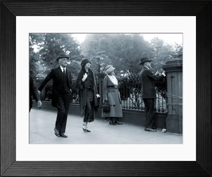 Framed Print : Secretary of the Treasury Andrew Mellon with daughter Alisa (1901-1969), arrives at the unveiling of the monument to Alexander Hamilton, the first secretary of the Treasury Framed Print : Secretary of the Treasury Andrew Mellon with daughter Alisa (1901-1969), arrives at the unveiling of the monument to Alexander Hamilton, the first secretary of the Treasury
