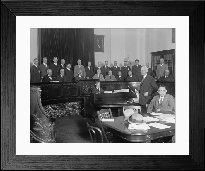 Framed Print : Andrew Mellon (1855-1937), Secretary of the Treasury, before House Ways and Means Committee on October 19, 1925