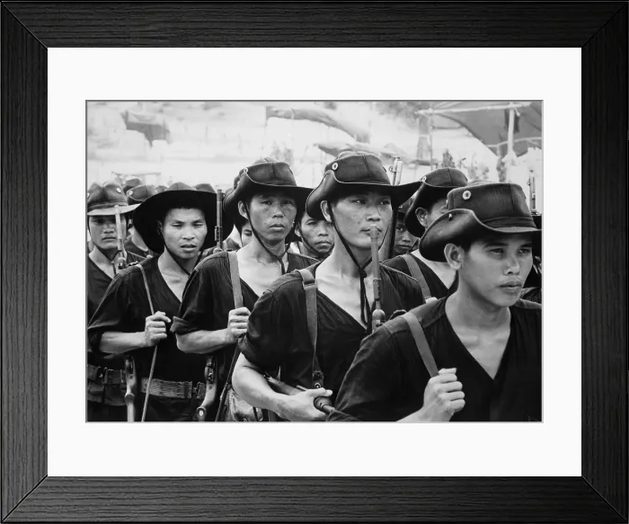 Framed Print : Vietnam War. South Vietnamese militiamen from the country's 44 provinces