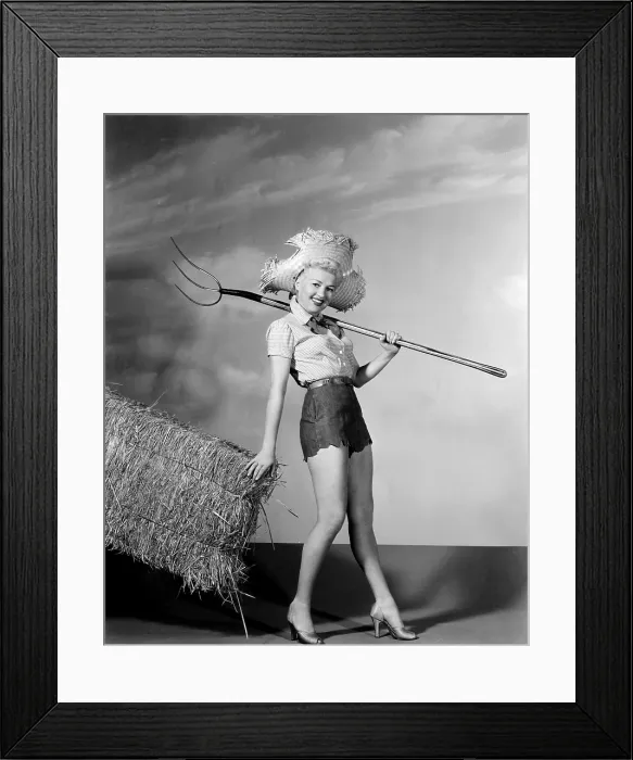 Framed Print : Betty Grable, in a cheesecake pose to publicize THE FARMER TAKES A WIFE, 1953, 20th Century-Fox Film Corporation, TM & Copyright / courtesy Everett Collection Framed Print : Betty Grable, in a cheesecake pose to publicize THE FARMER TAKES A WIFE, 1953, 20th Century-Fox Film Corporation, TM & Copyright / courtesy Everett Collection
