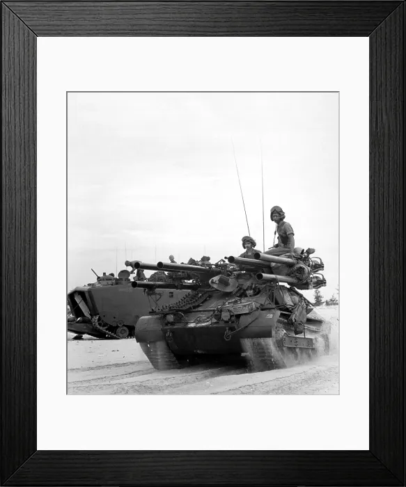 Framed Print : Vietnam War. US troops arriving on South Vietnam's Chu Lai beach during the 1965 escalation