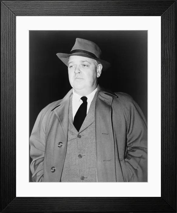 Framed Print : Whittaker Chambers, leaving Federal Court, Nov. 18, 1949, during the second perjury trial of Alger Hiss
