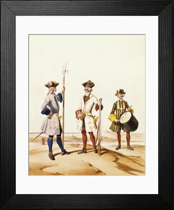 Framed Print : French infantry soldiers (18th c.). Litography. AISA / Everett Collection**US SALES ONLY**
