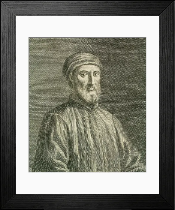 Framed Print : Donatello (1386-1466), the most important 15th century Italian Renaissance sculptor, employed greater naturalism in his figurative sculptures. Engraving, ca. 1750