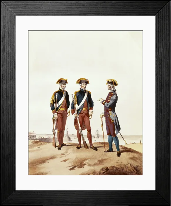 Framed Print : France (18th c.). Royal Navy. Pavilion Guard, Midshipman and Surgeon of the Royal Navy. Litography. FRANCE. Paris. Army Museum. AISA / Everett Collection**US SALES ONLY** Framed Print : France (18th c.). Royal Navy. Pavilion Guard, Midshipman and Surgeon of the Royal Navy. Litography. FRANCE. Paris. Army Museum. AISA / Everett Collection**US SALES ONLY**