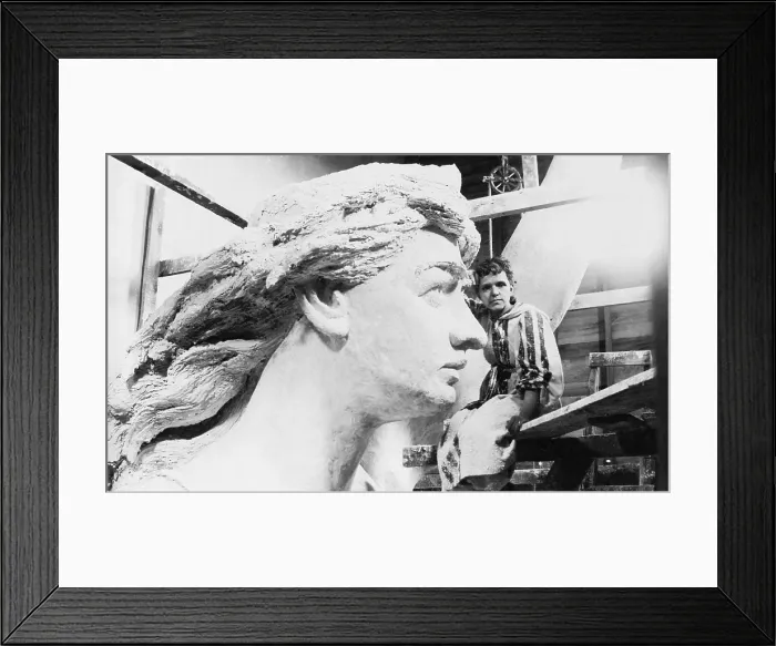 Framed Print : Ellen Houser Rankin (b.1853), working on her colossal statue, Pelee, Hawaiian goddess of fire, for the Hawaiian Building at the World's Columbian Exposition in 1893