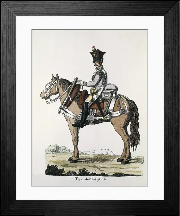 Framed Print : Army of the Kingdom of Italy (napoleonic period). Draught horse. Litography. AISA / Everett Collection**US SALES ONLY** Framed Print : Army of the Kingdom of Italy (napoleonic period). Draught horse. Litography. AISA / Everett Collection**US SALES ONLY**