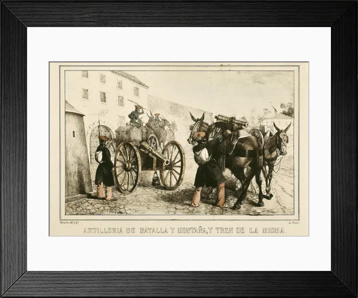 Framed Print : Spain (19th c.). Carlist Wars. Artillery of battle and mountain and train. Litography. SPAIN. Donostia. Military Historical Museum. AISA / Everett Collection**US SALES ONLY** Framed Print : Spain (19th c.). Carlist Wars. Artillery of battle and mountain and train. Litography. SPAIN. Donostia. Military Historical Museum. AISA / Everett Collection**US SALES ONLY**