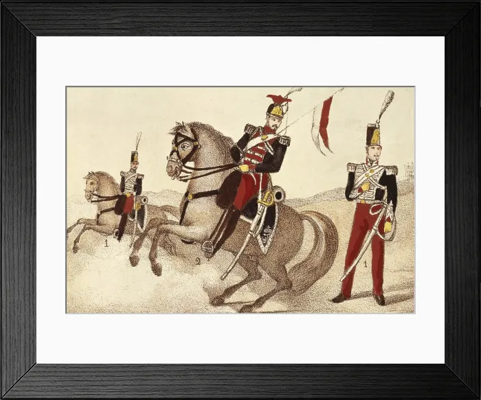Framed Print : Spain. Hunters on horseback and lanciers of the Royal Guard (1833). Litography. SPAIN. Madrid. National Library. AISA / Everett Collection**US SALES ONLY** Framed Print : Spain. Hunters on horseback and lanciers of the Royal Guard (1833). Litography. SPAIN. Madrid. National Library. AISA / Everett Collection**US SALES ONLY**