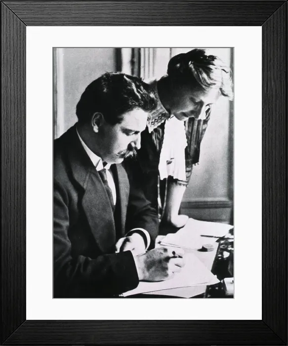 Framed Print : Albert Schweitzer (1875-1965), with his wife and medical partner, Helene Bresslau, in 1913, the year they established their first mission hospital at Lambarene