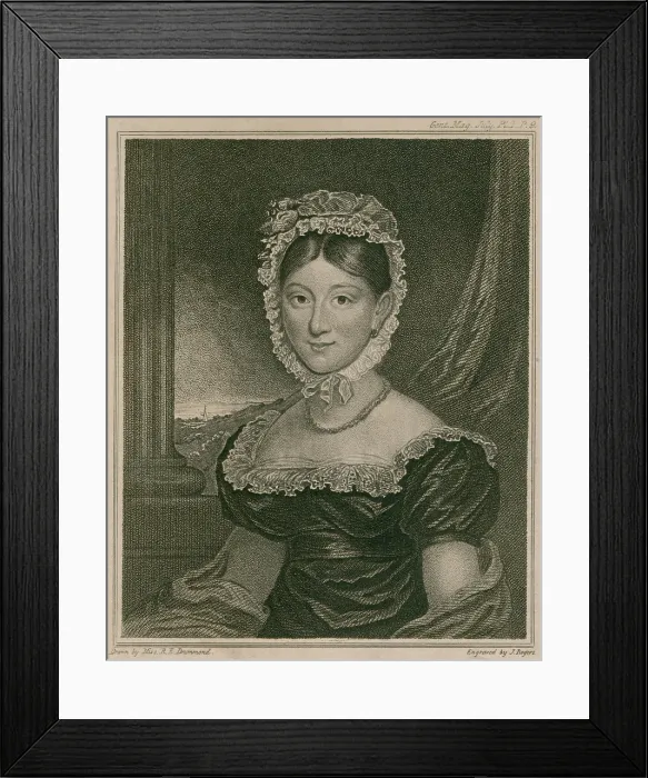 Framed Print : Miss Hannah Thatcher, a deaf-mute was presented to the Queen Charlotte of Britain, after she acquired the faculty of speech under the treatment of Mr