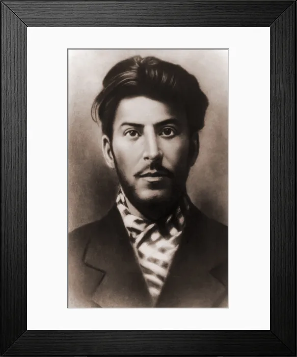 Framed Print : Joseph Stalin (1879-1953), in an early police photo. He joined the Bolsheviks in 1903 as an active revolutionary and was exiled to Siberia before the Russian Revolution. Ca. 1908 Framed Print : Joseph Stalin (1879-1953), in an early police photo. He joined the Bolsheviks in 1903 as an active revolutionary and was exiled to Siberia before the Russian Revolution. Ca. 1908