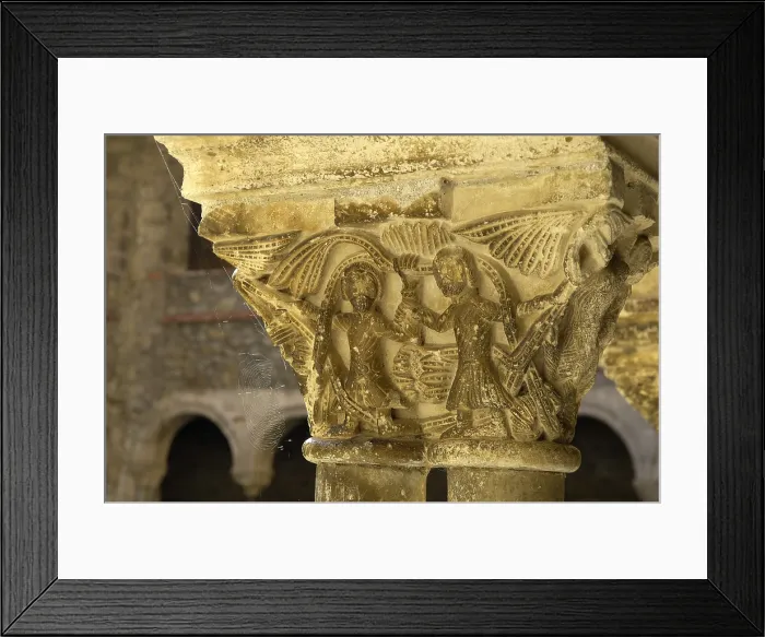 Framed Print : FRANCE. Saint-Girons. Romanesque cloister of the Cathedral of Saint-Lizier (11th - 12th c.). Romanesque art. Rafa Prez / AISA / Everett Collection (188067)**US SALES ONLY**