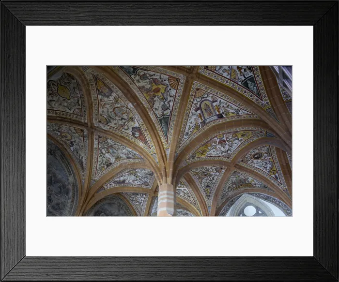 Framed Print : Basilica of San Lorenzo Maggiore. 1270 - 1400. ITALY. Naples. Chapter house decorated with frescoes of Luigi Rodriguez da Messina (or Loise il Siciliano)1608. Gothic art