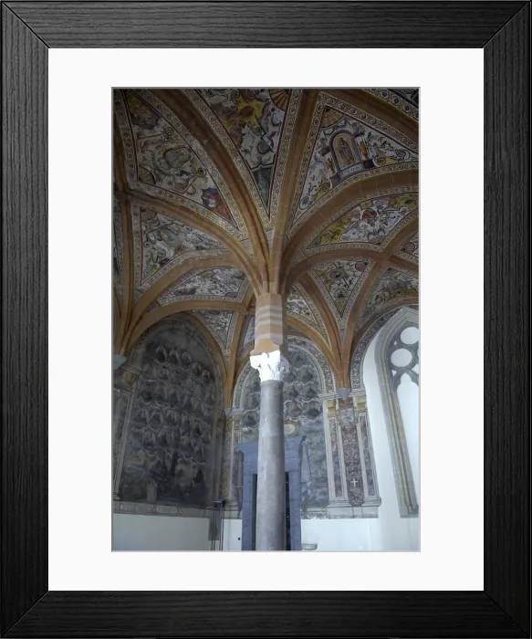Framed Print : Basilica of San Lorenzo Maggiore. 1270 - 1400. ITALY. Naples. Chapter house decorated with frescoes of Luigi Rodriguez da Messina (or Loise il Siciliano)1608. Gothic art