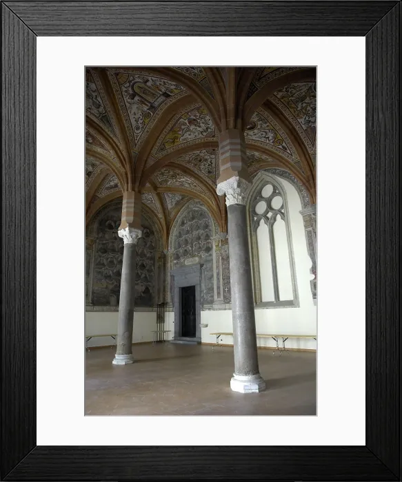 Framed Print : Basilica of San Lorenzo Maggiore. 1270 - 1400. ITALY. Naples. Chapter house decorated with frescoes of Luigi Rodriguez da Messina (or Loise il Siciliano)1608. Gothic art