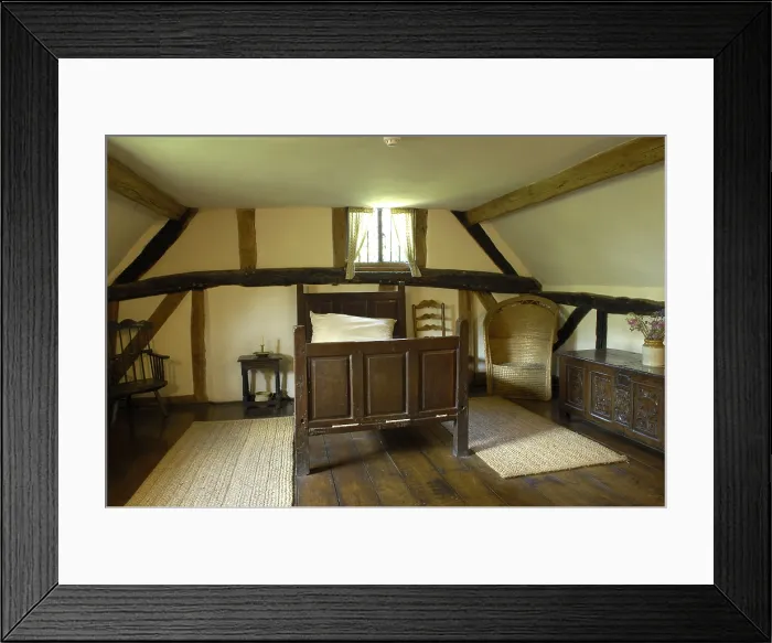 Framed Print : UNITED KINGDOM. ENGLAND. Stratford-Upon-Avon. Anne Hathaway's farmhouse (wife of Shakespeare)called Hewland Farm in Shottery. Room Framed Print : UNITED KINGDOM. ENGLAND. Stratford-Upon-Avon. Anne Hathaway's farmhouse (wife of Shakespeare)called Hewland Farm in Shottery. Room