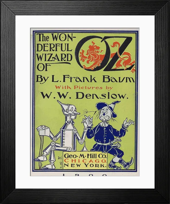 Framed Print : Wonderful Wizard of Oz, title page of first edition written by Frank Lyman Baum in 1900 Framed Print : Wonderful Wizard of Oz, title page of first edition written by Frank Lyman Baum in 1900