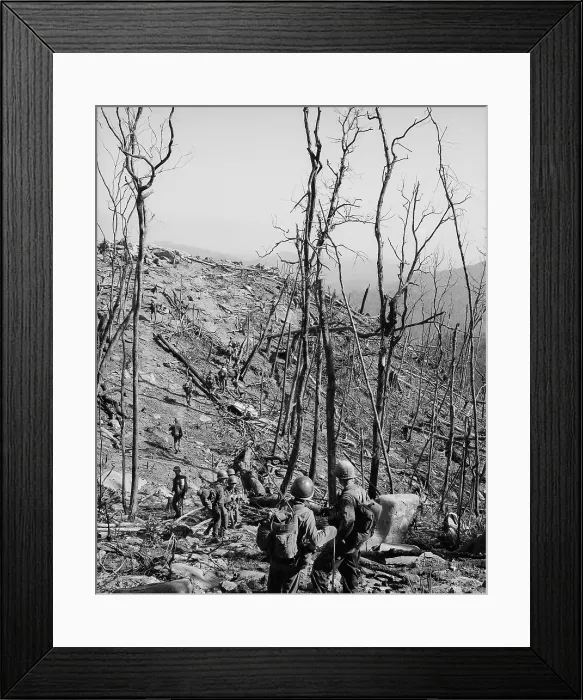 Framed Print : Vietnam War. South Vietnamese soldiers, of the 1st ARVN Division, during an assault operation near Fire Support Base O'Reilly on Oct. 18, 1970