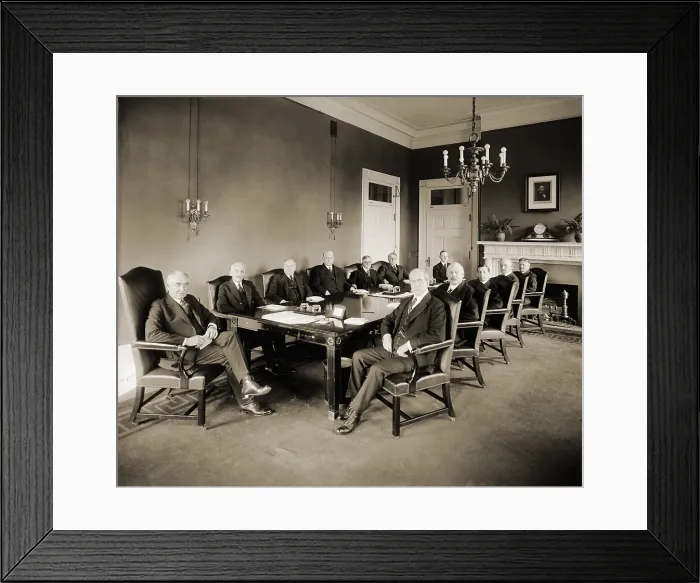 Framed Print : Warren G. Hardings cabinet in 1921, was a included highly respected public servants, as well as corruptible politicians