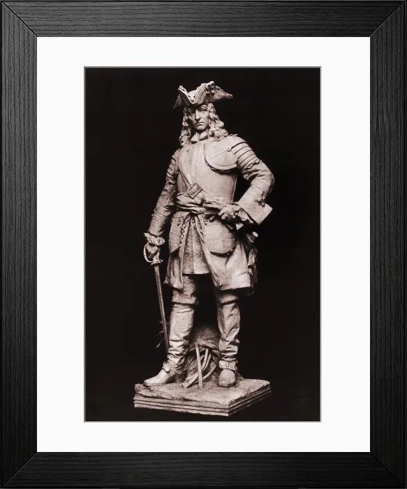 Framed Print : James Edward Oglethorpe (1698-1785), founder of Georgia, was a military man and social reformer who settled British debtors in Georgia in 1732. Statue by Daniel Chester French