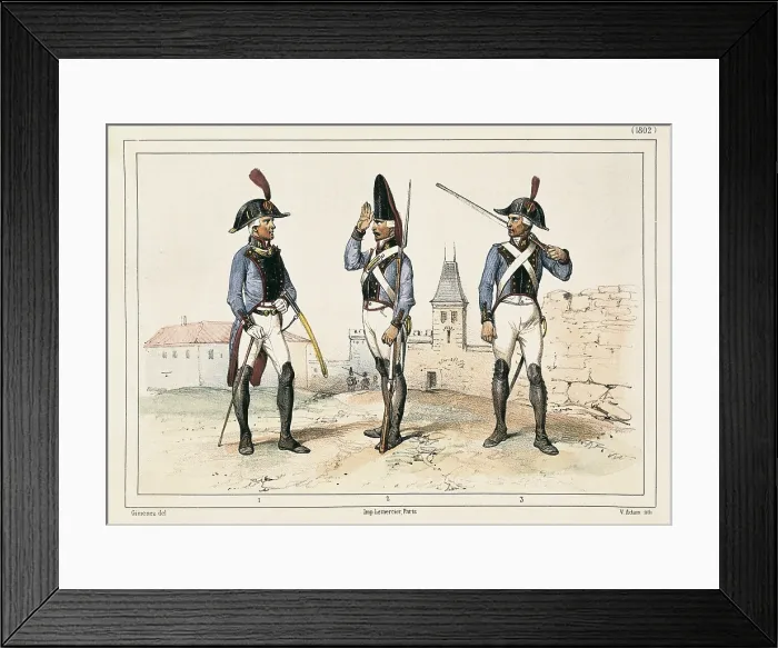Framed Print : France. Military uniforms of 1802. Litography. AISA / Everett Collection**US SALES ONLY** Framed Print : France. Military uniforms of 1802. Litography. AISA / Everett Collection**US SALES ONLY**